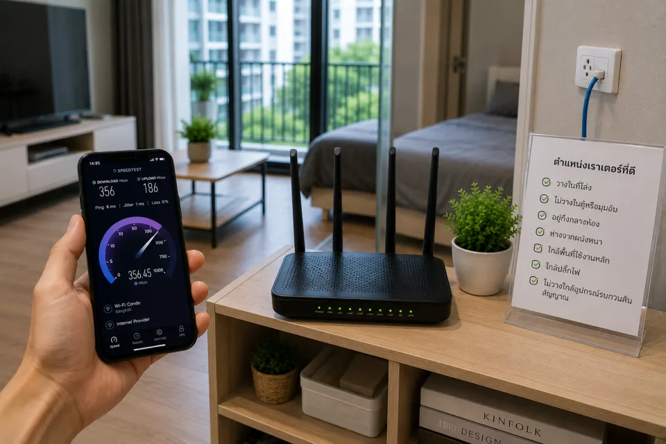 การเลือกตำแหน่งเราเตอร์เพื่อให้สัญญาณ Wi-Fi ครอบคลุมในคอนโด