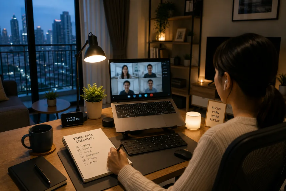 Setting up a video-call area and quiet workspace in a condo