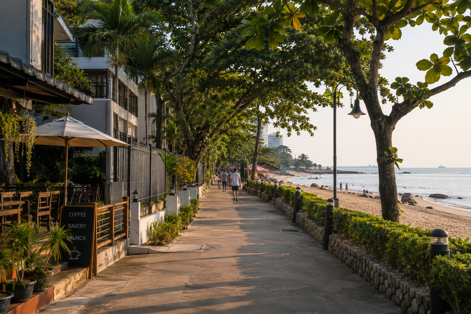 บรรยากาศเดินเล่นใกล้ชายหาดวงศ์อมาตย์สำหรับผู้ที่มองหาคอนโดเงียบใกล้ทะเล